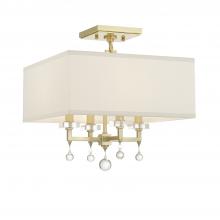 Crystorama 8105-AG_CEILING - Paxton 4 Light Aged Brass Semi Flush Mount