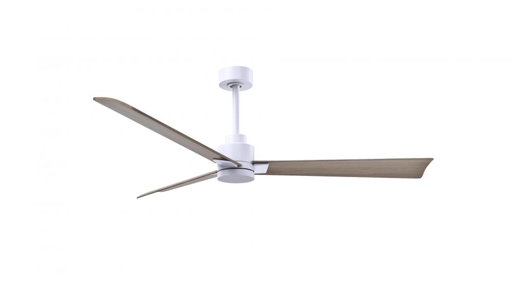 Alessandra 3-blade transitional ceiling fan in matte white finish with gray ash blades. Optimized