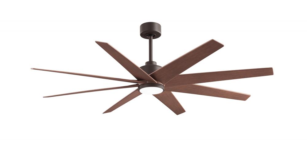 Ariella 8-blade ceiling fan in Textured Bronze and Walnut Tone blades