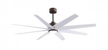 Matthews Fan Company ANLK-TB-MWH-64 - Ariella 8-blade ceiling fan in Textured Bronze and Matte White blades