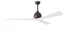 Matthews Fan Company IR3-TB-MWH-72 - Irene-3 three-blade paddle fan in Textured Bronze finish with 72” solid matte white wood blades.