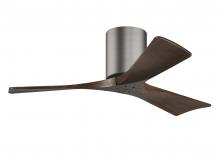 Matthews Fan Company IR3H-BP-WA-42 - Irene-3H three-blade flush mount paddle fan in Brushed Pewter finish with 42” solid walnut tone