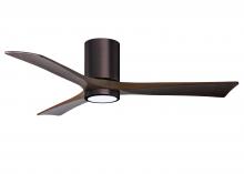  IR3HLK-BB-WA-52 - Irene-3HLK three-blade flush mount paddle fan in Brushed Bronze finish with 52” solid walnut ton