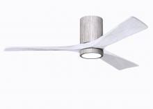  IR3HLK-BW-MWH-52 - Irene-3HLK three-blade flush mount paddle fan in Barn Wood finish with 52” solid matte white woo