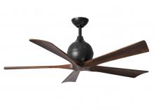  IR5-BK-WA-52 - Irene-5 five-blade paddle fan in Matte Black finish with 52" solid walnut tone blades.