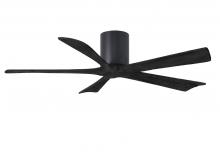  IR5H-BK-BK-52 - Irene-5H five-blade flush mount paddle fan in Matte Black finish with 52” solid matte black wood