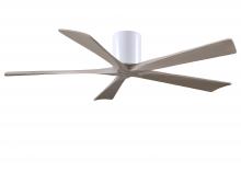  IR5H-WH-GA-60 - Irene-5H three-blade flush mount paddle fan in Matte White finish with 60” Gray Ash tone blades.