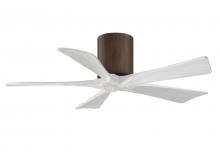 Matthews Fan Company IR5H-WN-MWH-42 - Irene-5H five-blade flush mount paddle fan in Walnut finish with 42” solid matte white wood blad