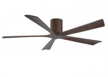  IR5H-WN-WA-60 - Irene-5H five-blade flush mount paddle fan in Walnut finish with 60” solid walnut tone blades. 