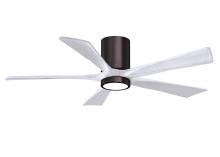  IR5HLK-BB-MWH-52 - IR5HLK five-blade flush mount paddle fan in Brushed Bronze finish with 52” solid matte white woo