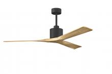 Matthews Fan Company NK-BK-LM-60 - Nan 6-speed ceiling fan in Matte Black finish with 60” solid light maple tone wood blades