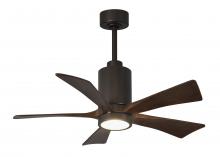 Matthews Fan Company PA5-TB-WA-42 - Patricia-5 five-blade ceiling fan in Textured Bronze finish with 42” solid walnut tone blades an