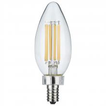 Satco Products Inc. S11345 - 8 Watt C11 LED; Clear Finish; Candelabra Base; 5000K; 90 CRI; 800 Lumens; 120 Volt