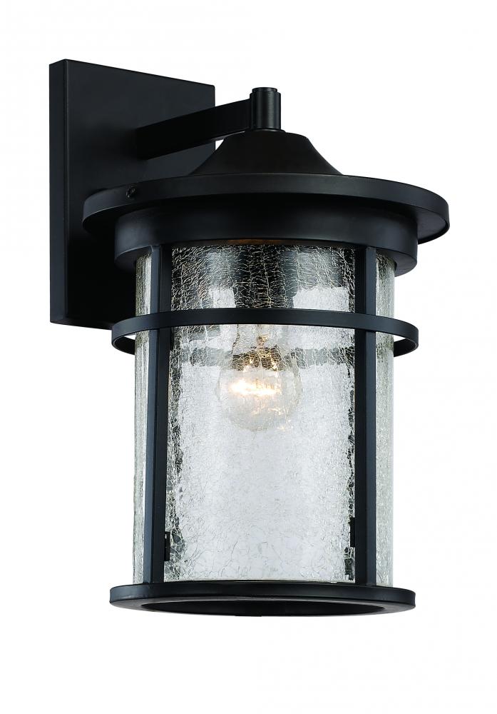 Avalon Crackled Glass, Armed Outdoor Wall Lantern Light