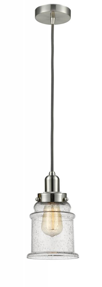 Whitney - 1 Light - 8 inch - Satin Nickel - Cord hung - Mini Pendant