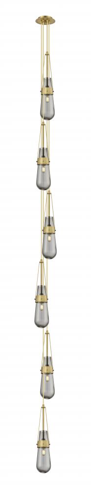 Milan - 6 Light - 6 inch - Brushed Brass - Multi Pendant