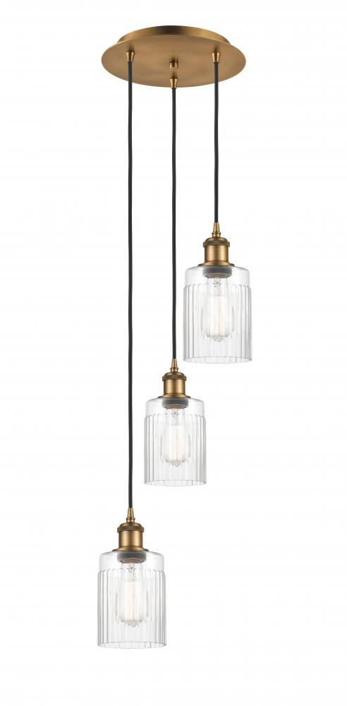 Hadley - 3 Light - 11 inch - Brushed Brass - Cord Hung - Multi Pendant