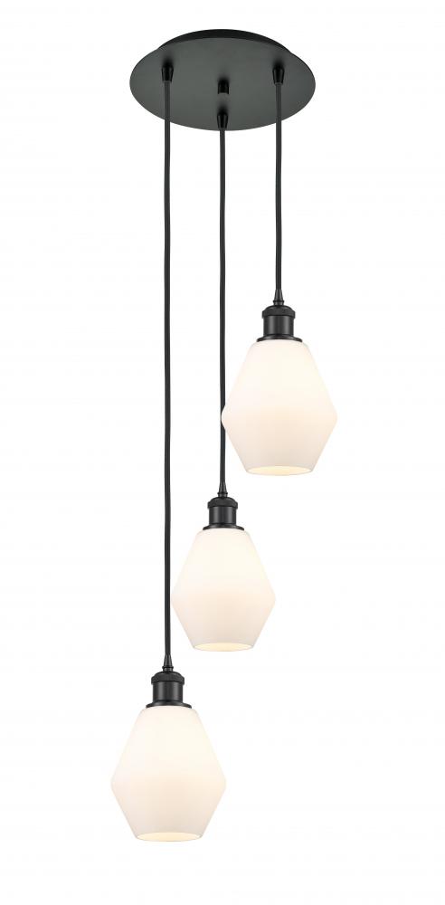 Cindyrella - 3 Light - 13 inch - Matte Black - Cord Hung - Multi Pendant