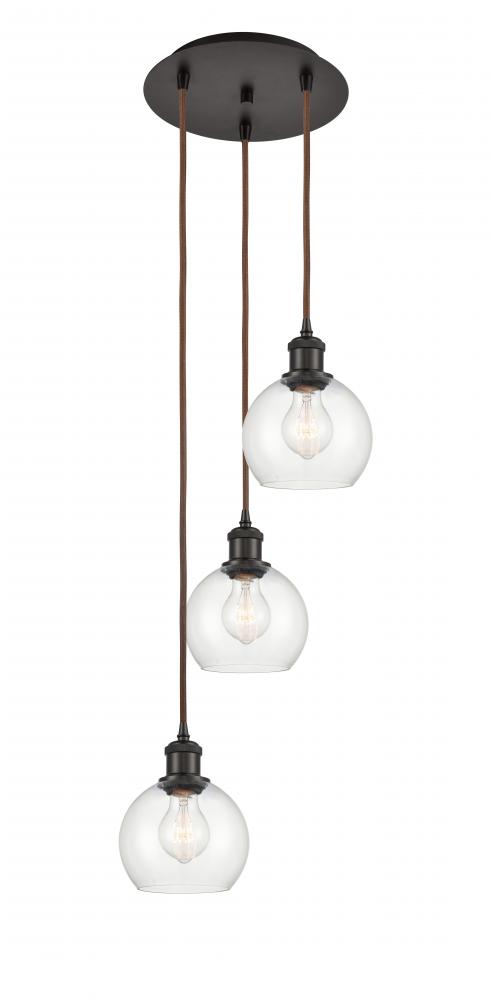 Athens - 3 Light - 12 inch - Oil Rubbed Bronze - Cord Hung - Multi Pendant