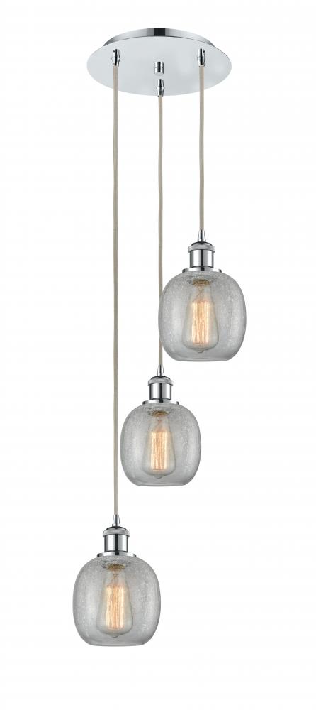 Belfast - 3 Light - 13 inch - Polished Chrome - Cord Hung - Multi Pendant