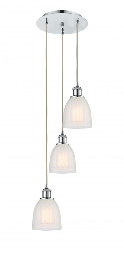 Brookfield - 3 Light - 12 inch - Polished Chrome - Cord Hung - Multi Pendant