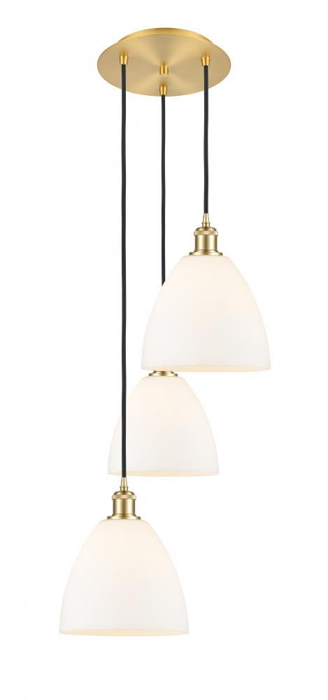 Bristol - 3 Light - 16 inch - Satin Gold - Cord Hung - Multi Pendant