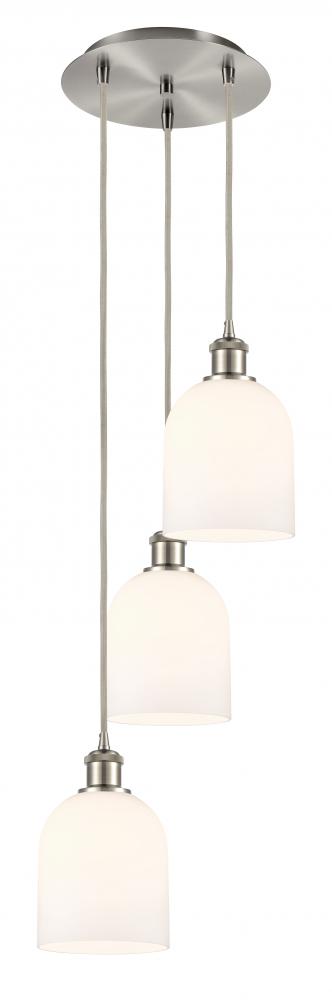 Bella - 3 Light - 12 inch - Brushed Satin Nickel - Cord hung - Multi Pendant