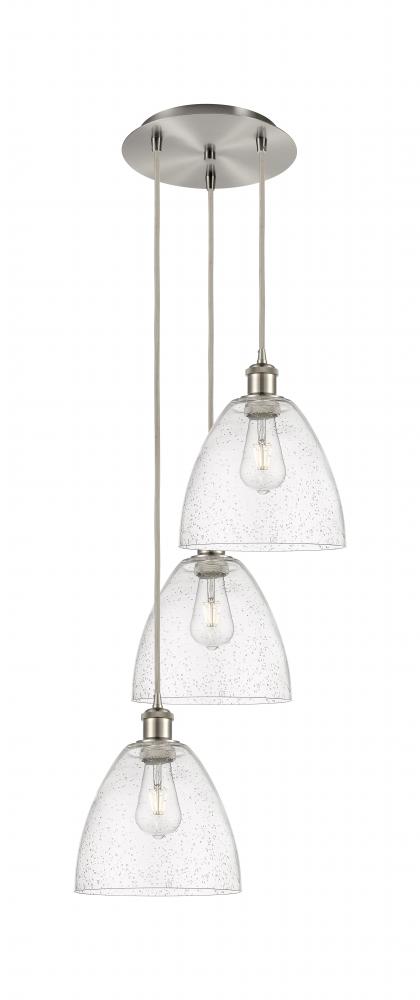 Bristol - 3 Light - 16 inch - Brushed Satin Nickel - Cord Hung - Multi Pendant