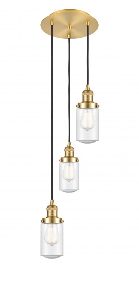 Dover - 3 Light - 11 inch - Satin Gold - Cord hung - Multi Pendant