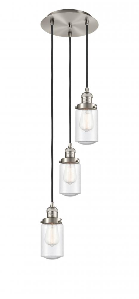 Dover - 3 Light - 11 inch - Brushed Satin Nickel - Cord hung - Multi Pendant