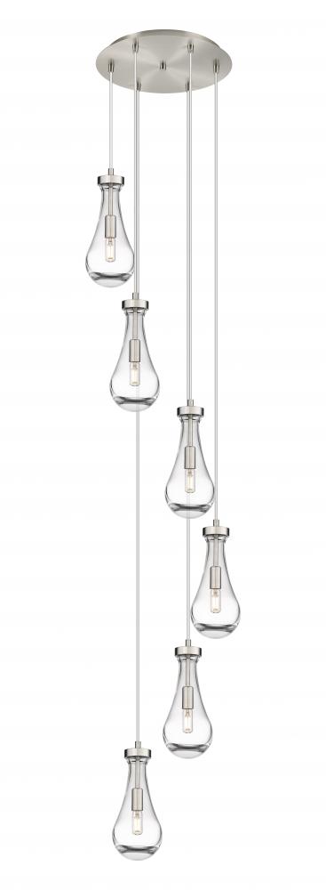 Owego - 6 Light - 16 inch - Brushed Satin Nickel - Multi Pendant