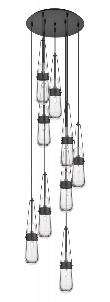 Milan - 9 Light - 19 inch - Matte Black - Multi Pendant