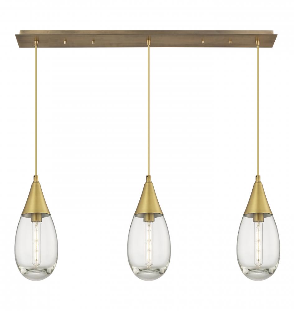 Malone - 3 Light - 38 inch - Brushed Brass - Linear Pendant