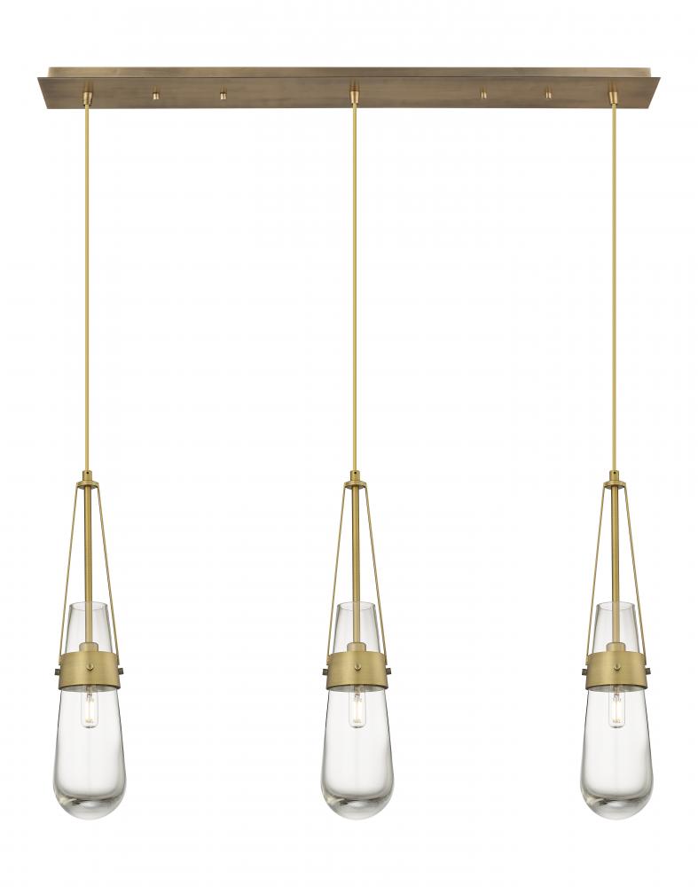 Milan - 3 Light - 36 inch - Brushed Brass - Linear Pendant