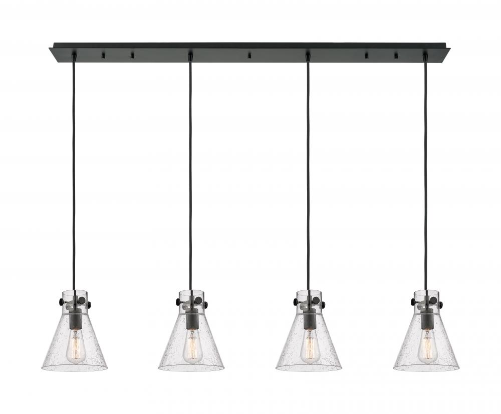 Newton Cone - 4 Light - 52 inch - Matte Black - Linear Pendant