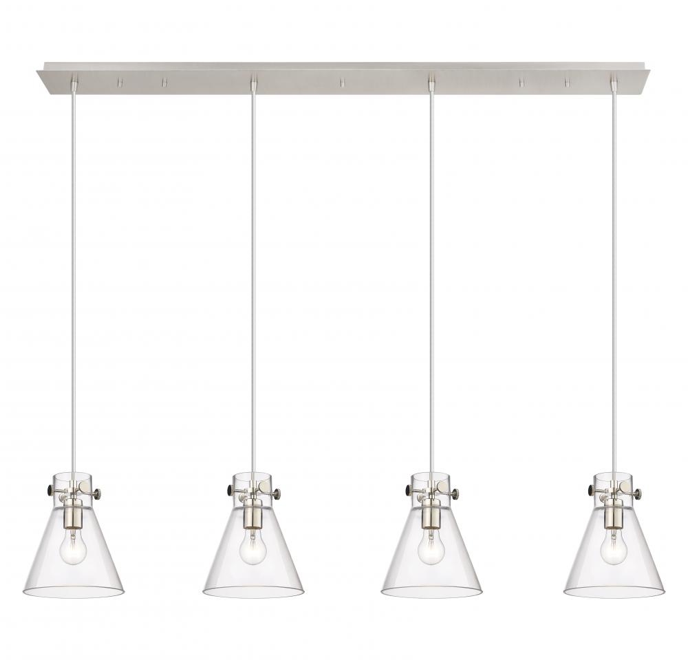 Newton Cone - 4 Light - 52 inch - Polished Nickel - Linear Pendant