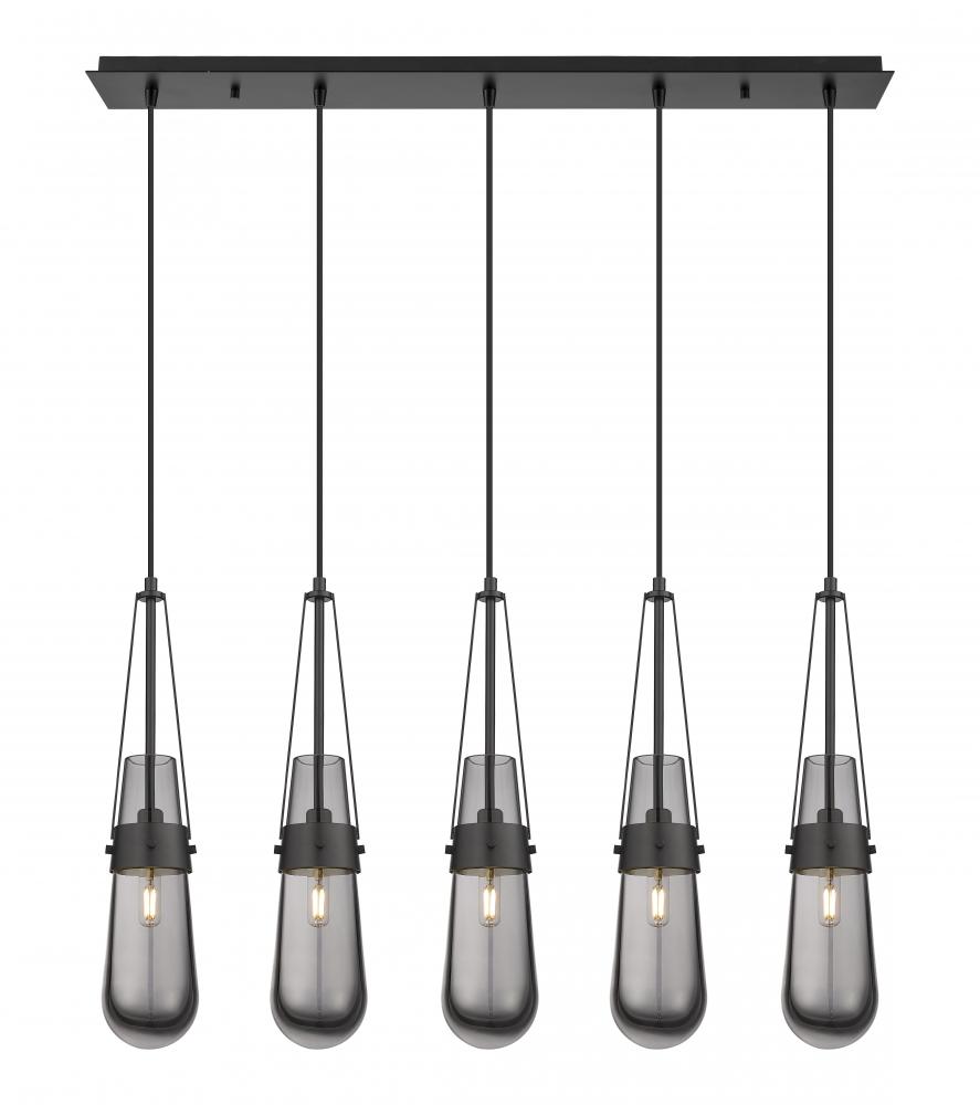 Milan - 5 Light - 36 inch - Matte Black - Linear Pendant