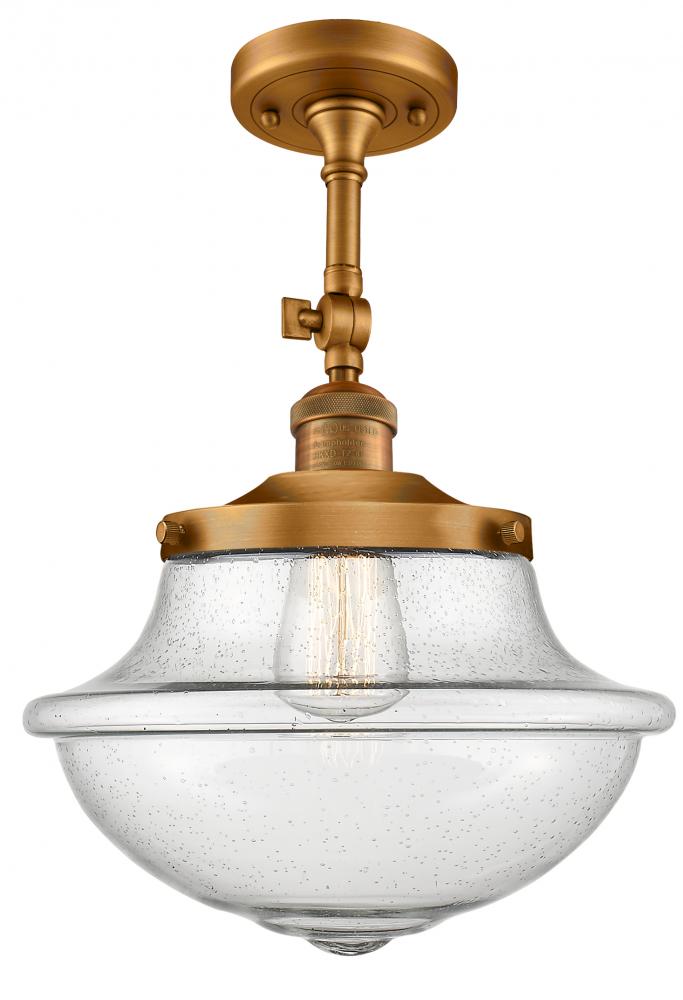 Oxford - 1 Light - 12 inch - Brushed Brass - Semi-Flush Mount