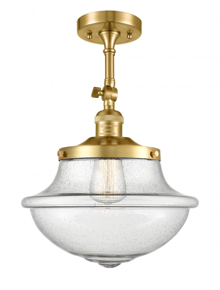 Oxford - 1 Light - 12 inch - Satin Gold - Semi-Flush Mount