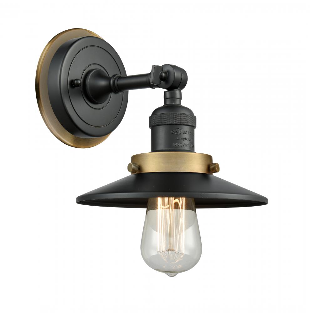 Railroad - 1 Light - 8 inch - Matte Black - Sconce