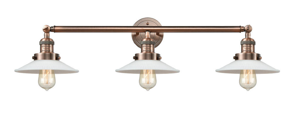 Halophane - 3 Light - 33 inch - Antique Copper - Bath Vanity Light