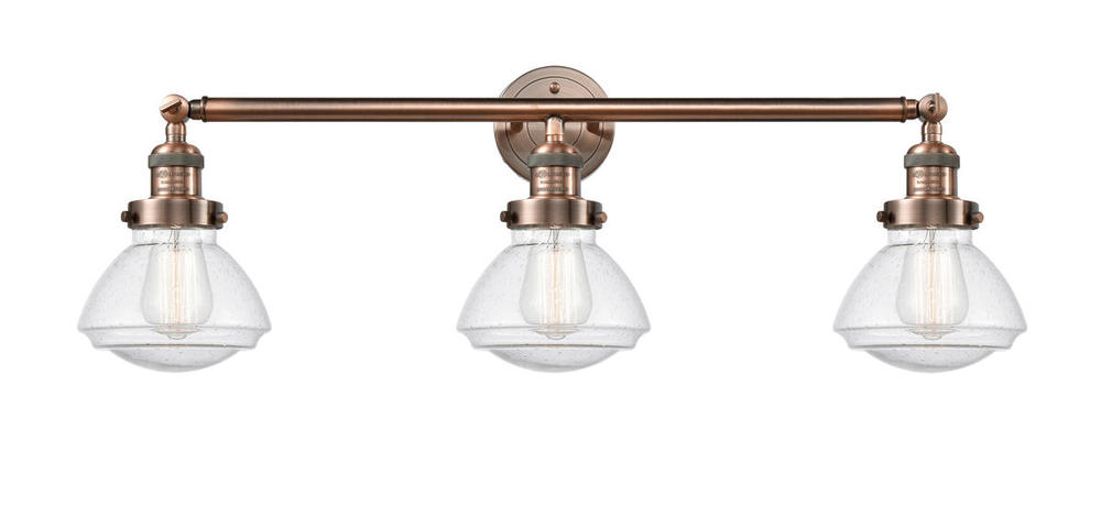 Olean - 3 Light - 31 inch - Antique Copper - Bath Vanity Light