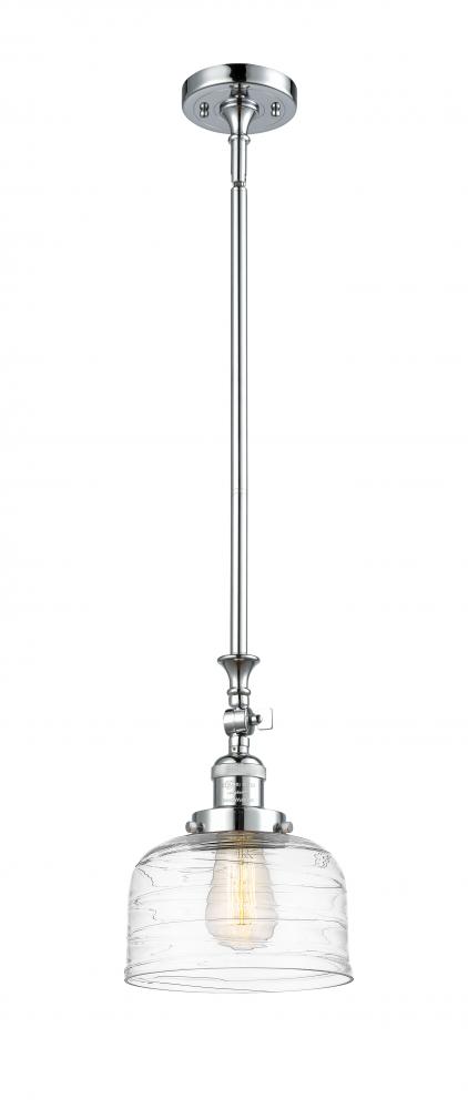 Bell - 1 Light - 8 inch - Polished Chrome - Stem Hung - Mini Pendant