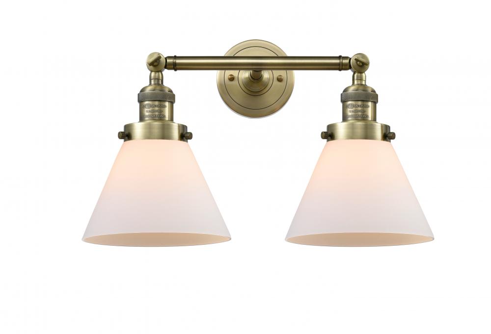 Cone - 2 Light - 18 inch - Antique Brass - Bath Vanity Light