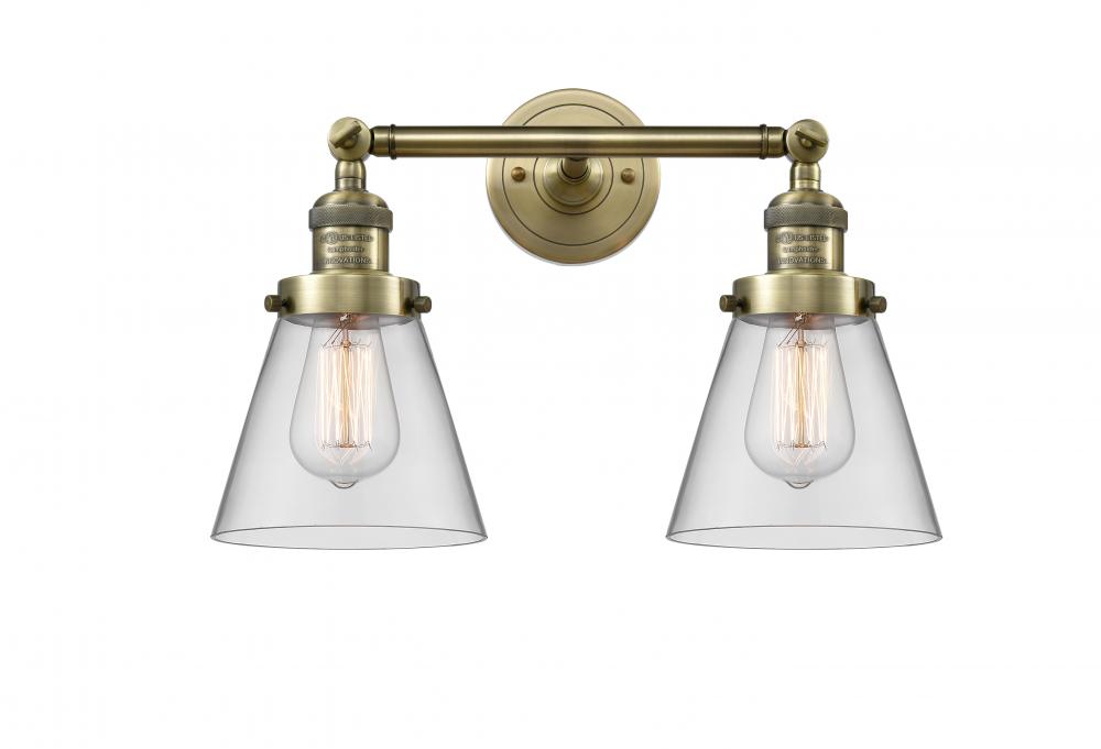 Cone - 2 Light - 16 inch - Antique Brass - Bath Vanity Light