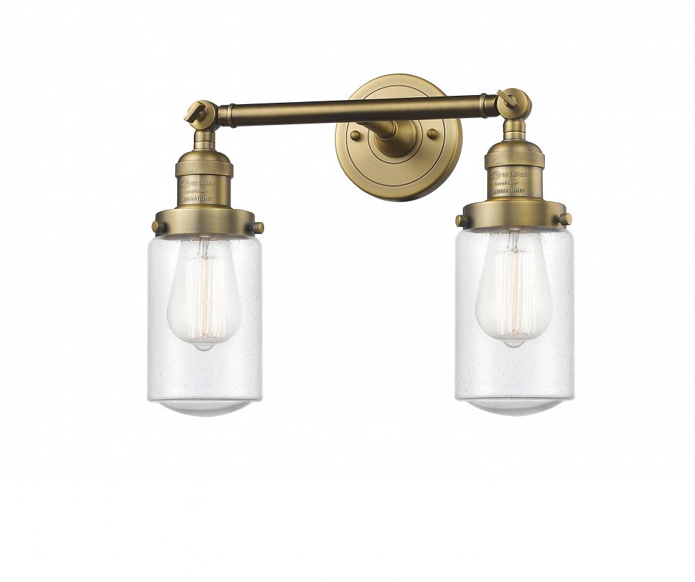 Dover - 2 Light - 14 inch - Brushed Brass - Bath Vanity Light