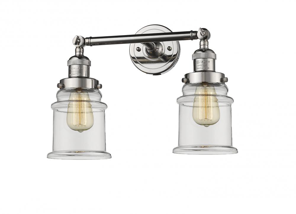 Canton - 2 Light - 17 inch - Polished Nickel - Bath Vanity Light