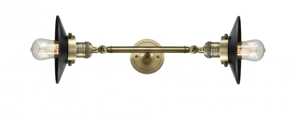 Railroad - 2 Light - 8 inch - Antique Brass - Bath Vanity Light