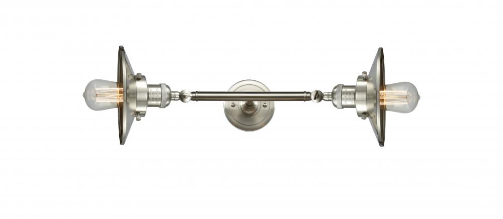 Railroad - 2 Light - 8 inch - Brushed Satin Nickel - Bath Vanity Light