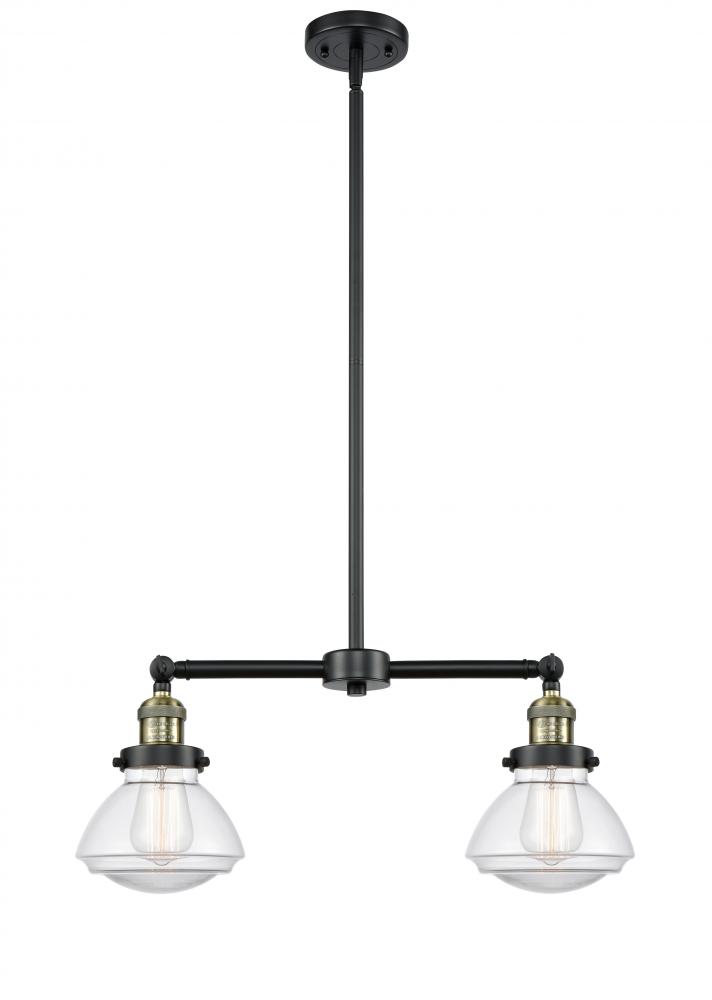 Olean - 2 Light - 22 inch - Black Antique Brass - Stem Hung - Island Light